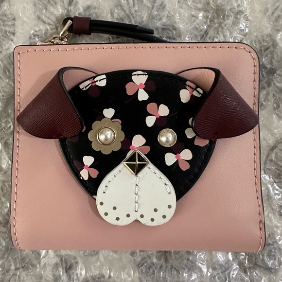 ❤️🩷NWT Kate Spade FLORAL PUP JEWELED WALLET - Picture 5 of 5